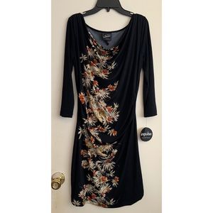 Long Sleeve Floral Cowl Neck Dress Size XS/S